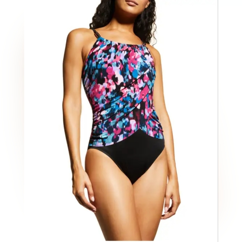 Magicsuit "Lisa" NWT one piece Vibrant Beachcombing Print High Neckline Cruise